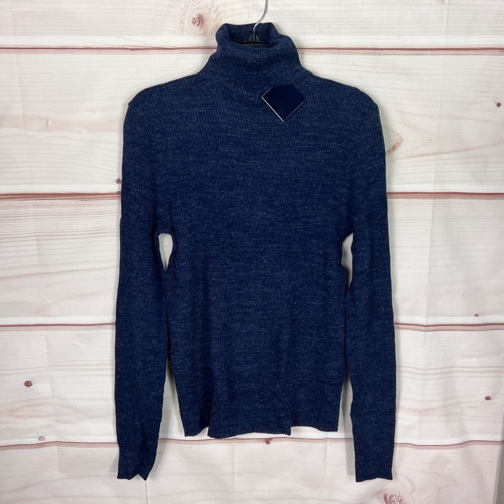 Givenchy For Chesa Vintage Sweater Womens XL Blue Turtleneck Pullover Ribbed